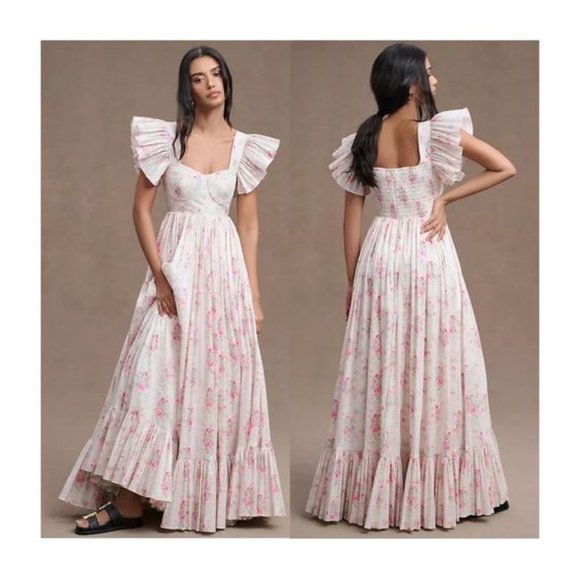 Maison Amory Dresses & Skirts - NWT Maison Amory French Chateau Floral Flutter-Sleeve Gown